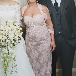 Blush lace sequin dress